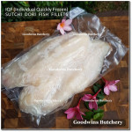 Fish DORI SUTCHI FILLETS IQF-NBL 300-400 Nasuba Medan length +/- 10" 25cm ORIGINAL BAG 5kg 15-17 fillets (price/kg)